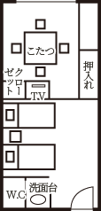 和洋室6畳＋ツイン 間取り図